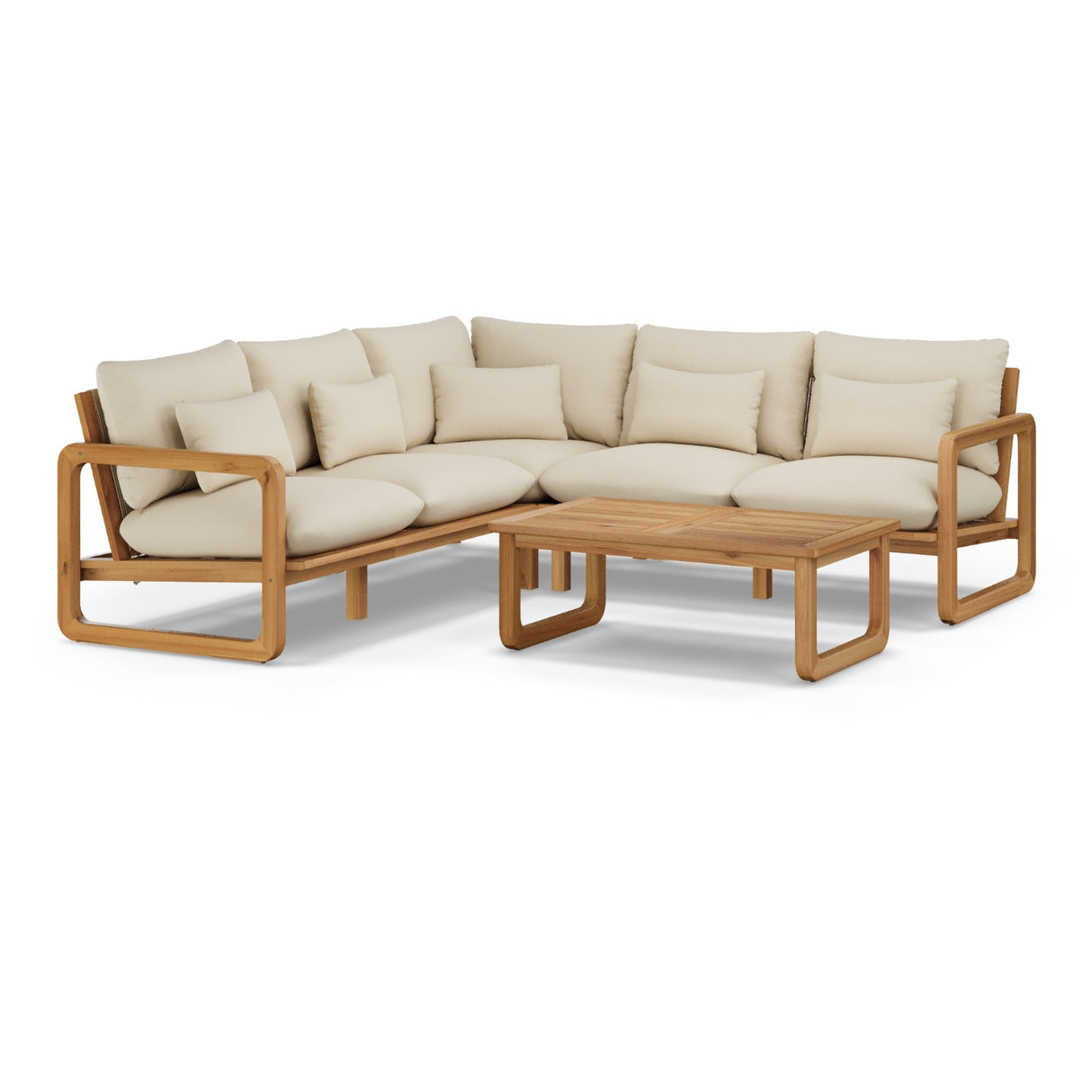 ARTICLE - Laholm 94" Outdoor Corner Sectional Set - Dravite Ivory