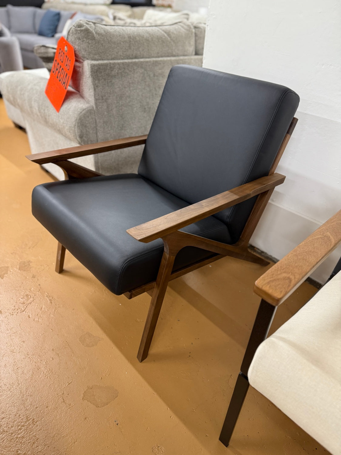 ARTICLE - Otio 26 Leather Lounge Chair - Walnut and Black