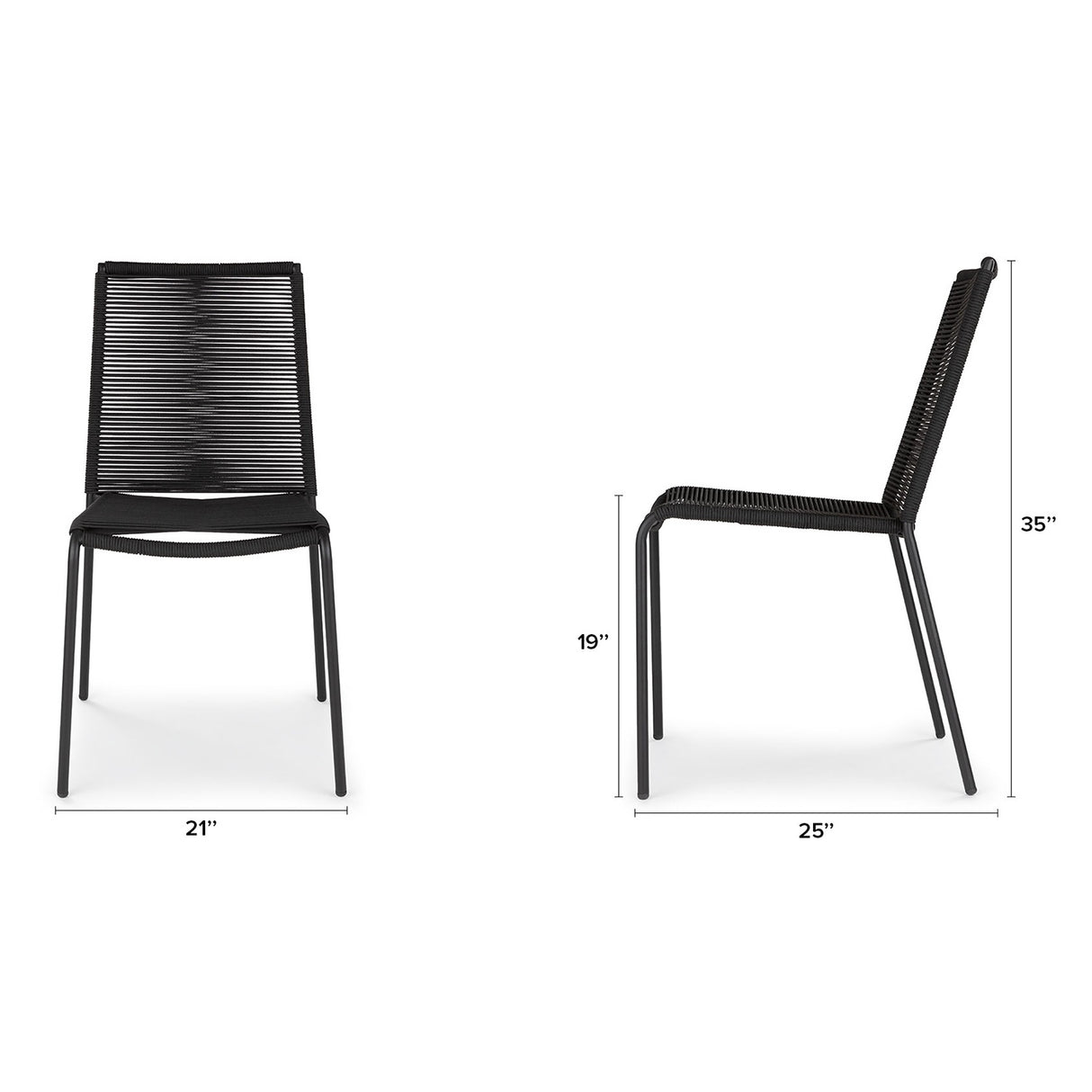 ARTICLE - Zina Outdoor Stackable Dining Chair - Ember Black