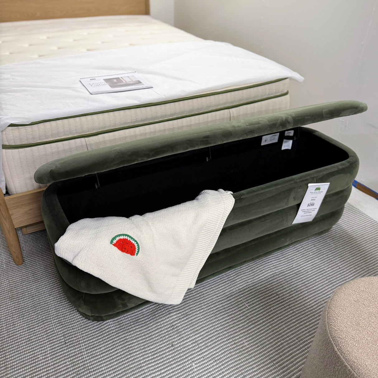ARTICLE - Rolph 55.5 Velvet Storage Bench - Plush Pacific Green