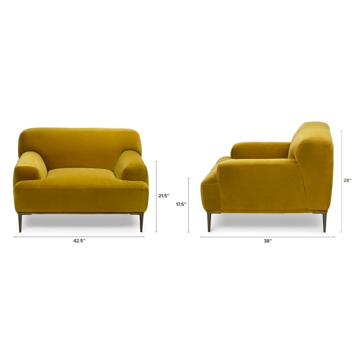 ARTICLE - Abisko 42.5" Velvet Lounge Chair - Plush Yarrow Gold