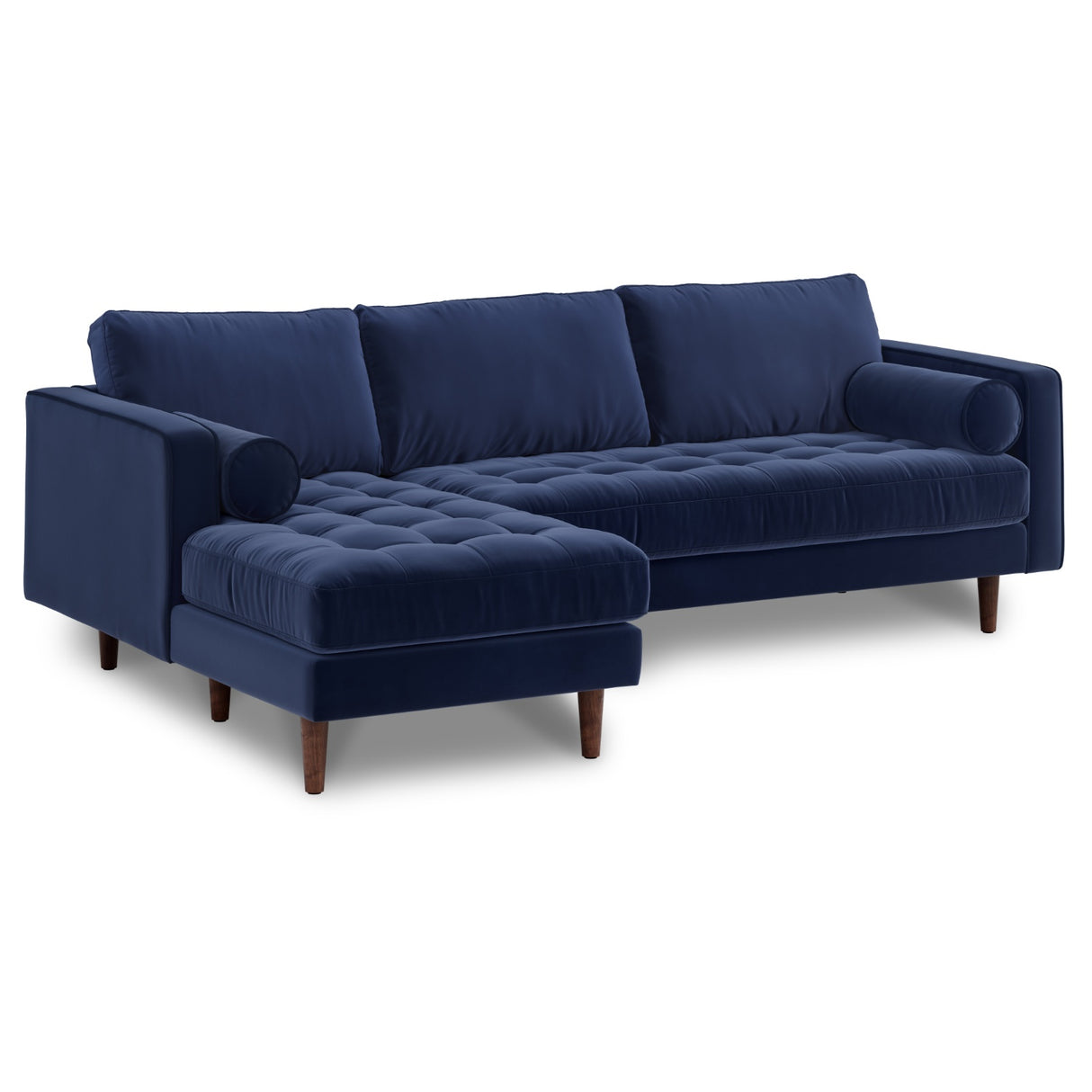 ARTICLE - Sven 100" Tufted Velvet Left Sectional - Plush Cascadia Blue