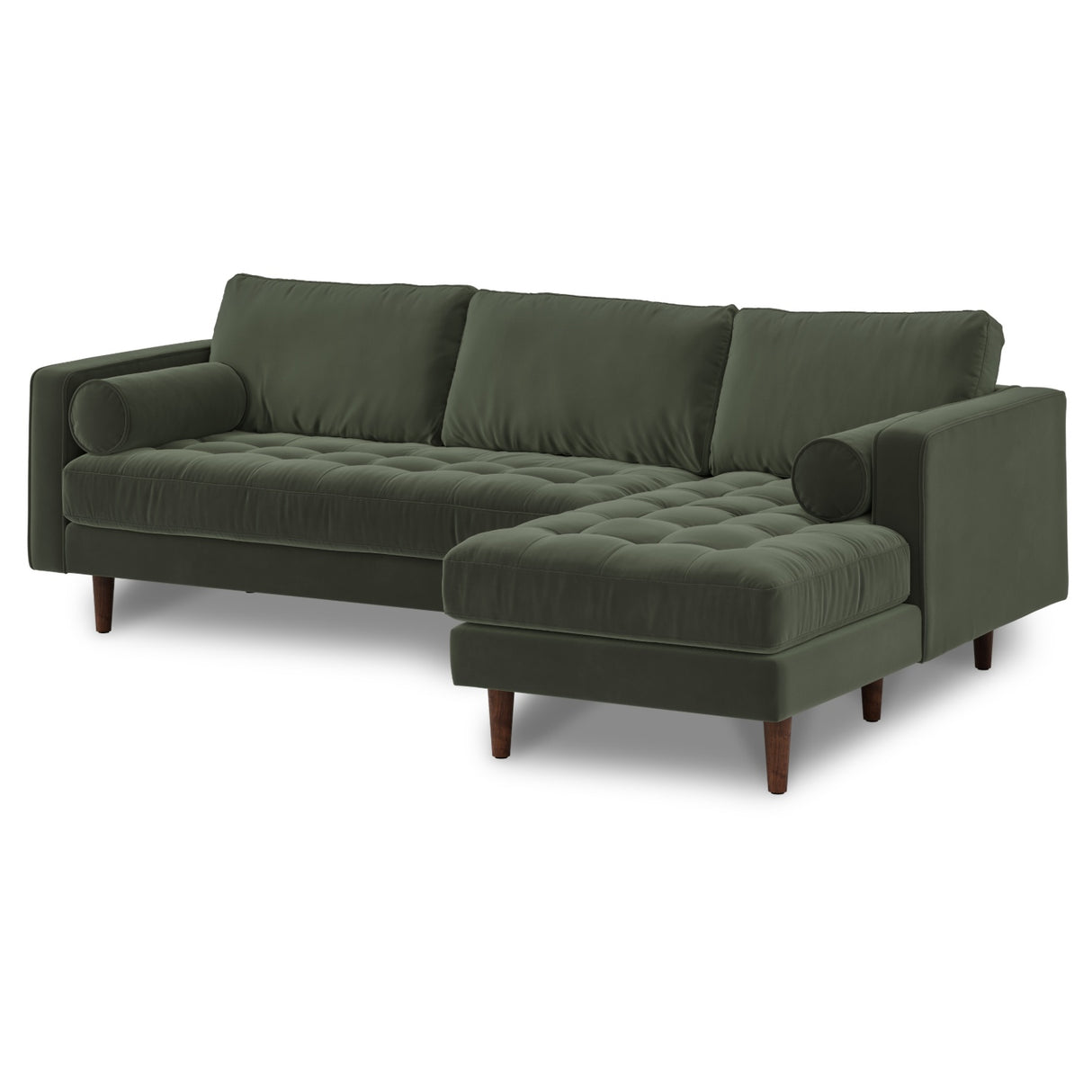 ARTICLE - Sven 100" Tufted Velvet Right Sectional - Plush Pacific Green