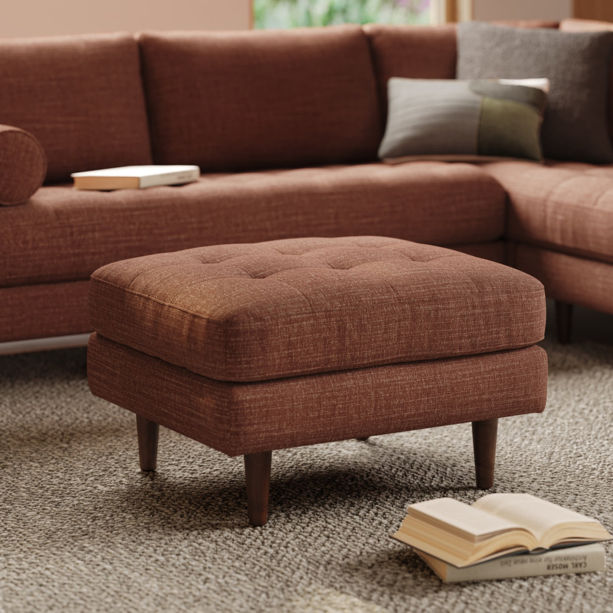 ARTICLE - Sven 30" Ottoman - Napa Rust