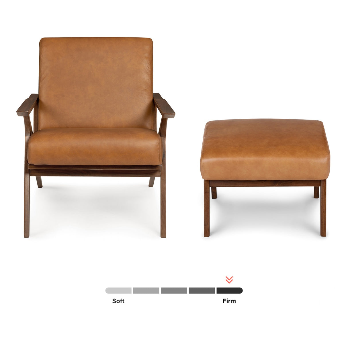 ARTICLE - Otio 26" Lounge Set - Walnut and Toscana Tan