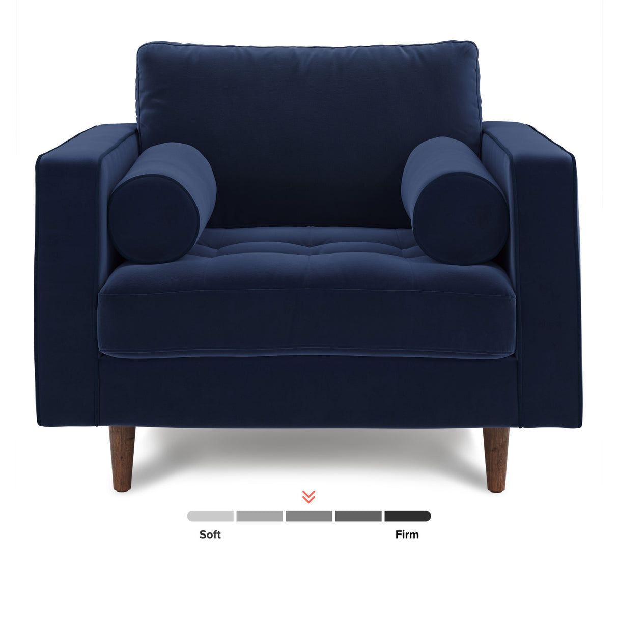 ARTICLE - Sven 42" Tufted Leather Lounge Chair - Plush Cascadia Blue