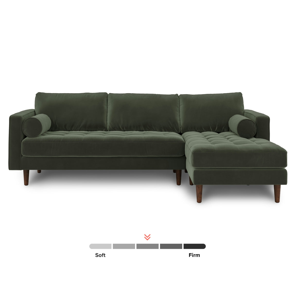 ARTICLE - Sven 100" Tufted Velvet Right Sectional - Plush Pacific Green