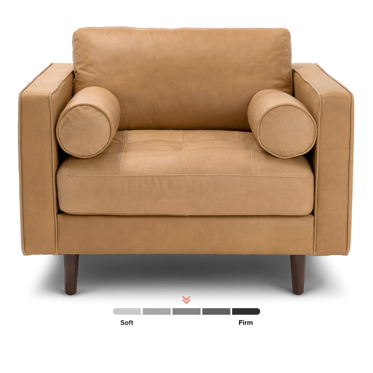 ARTICLE - Sven 42" Tufted Leather Lounge Chair - Charme Tan