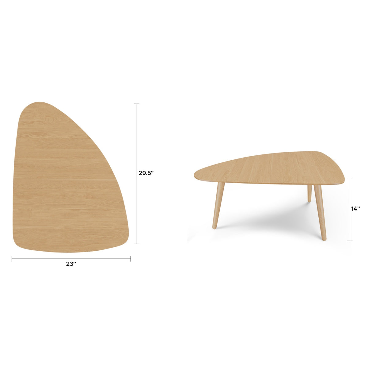 ARTICLE - Amoeba 29.5" Coffee Table - White Oak