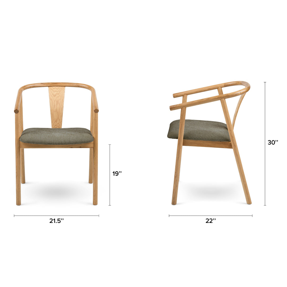 ARTICLE - Fonra Dining Chair - Oak and Algonquin Green