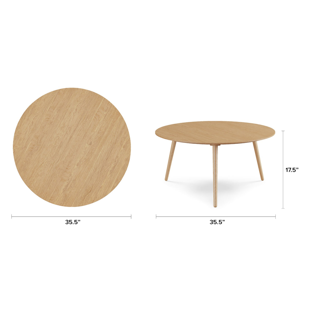 ARTICLE - Amoeba 35.5" Round Coffee Table - White Oak