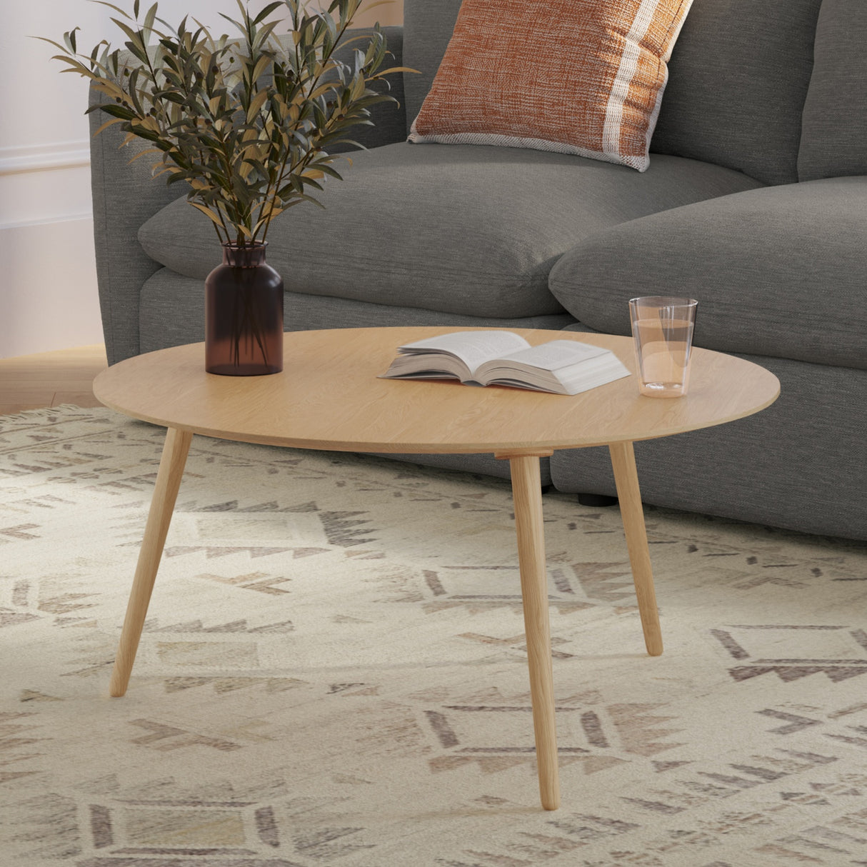 ARTICLE - Amoeba 35.5" Round Coffee Table - White Oak