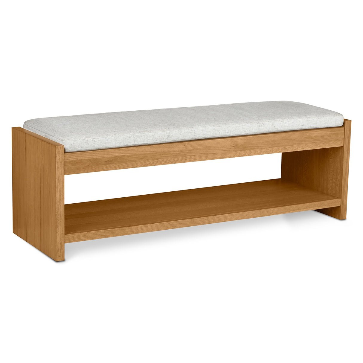 ARTICLE - Cassie 56" Bench - Oak and Ivory Chenille
