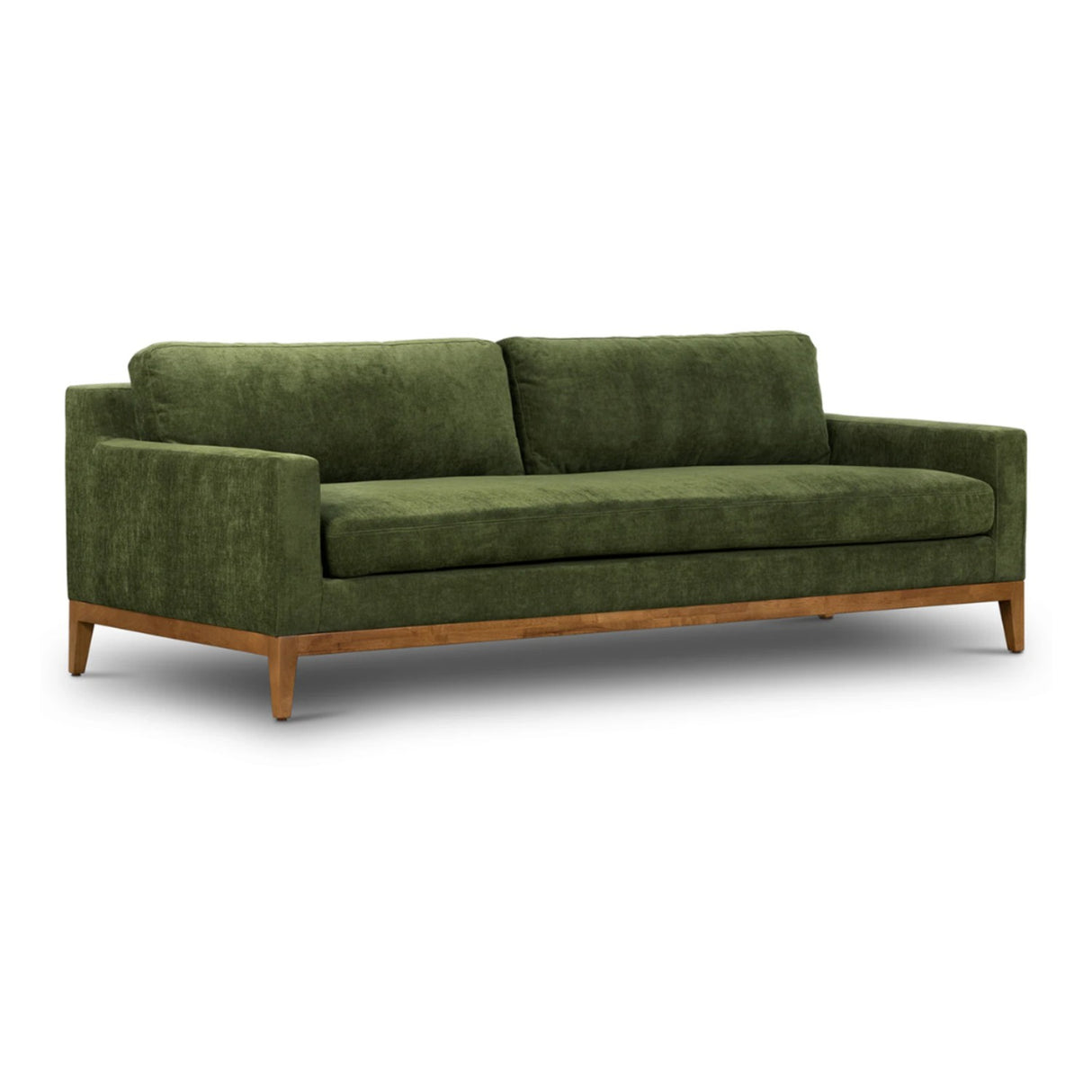 (NEW) POLY & BARK - Zyon Velvet Sofa (Distressed Green)