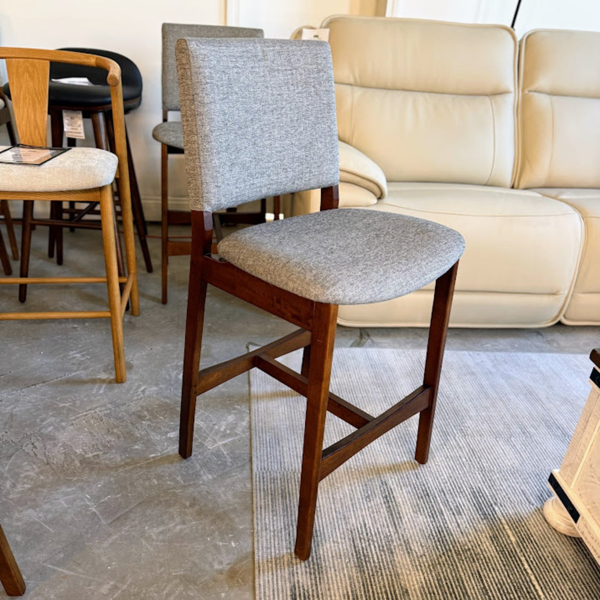 ARTICLE - Nosh Counter Stool - Walnut and Quarry Gray