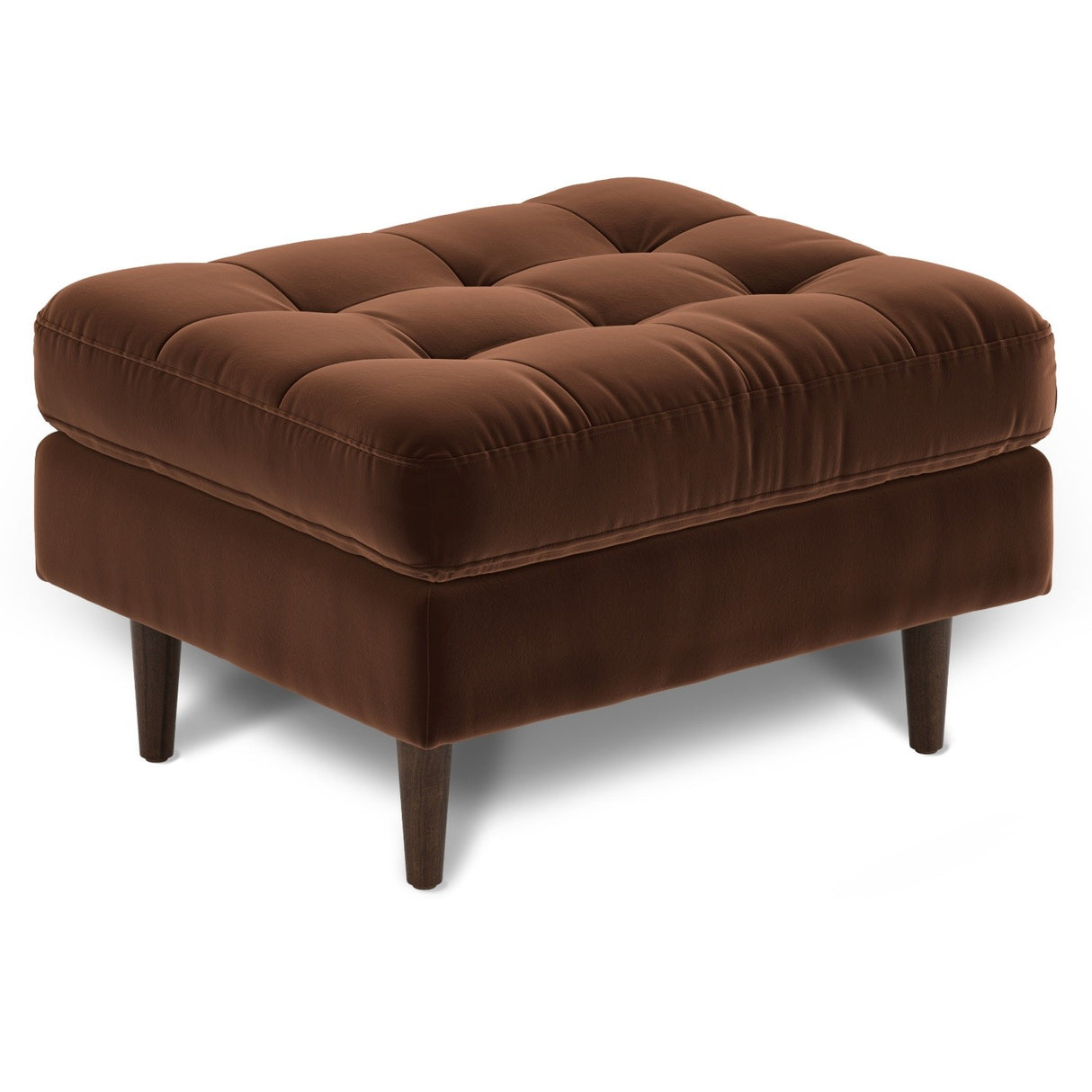 ARTICLE - Sven 30" Velvet Ottoman - Plush Pacific Brown