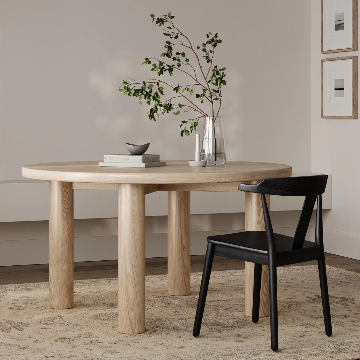 ARTICLE - Adel 55.5" Round Dining Table - White Oak