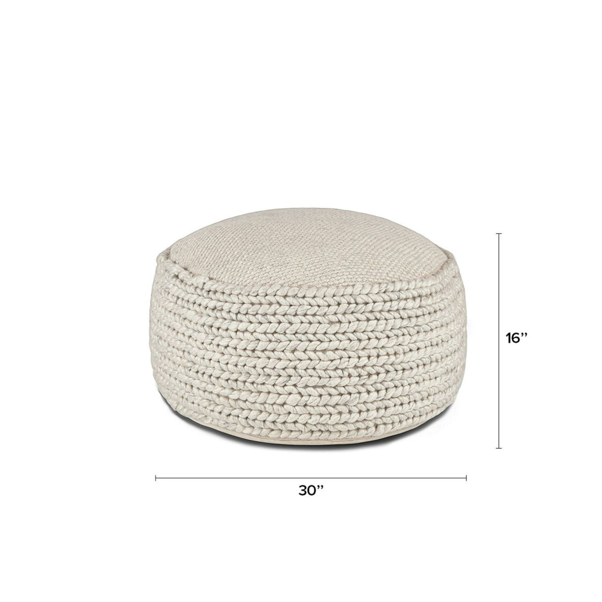 ARTICLE - Hira 30" Pouf - Natural Ivory
