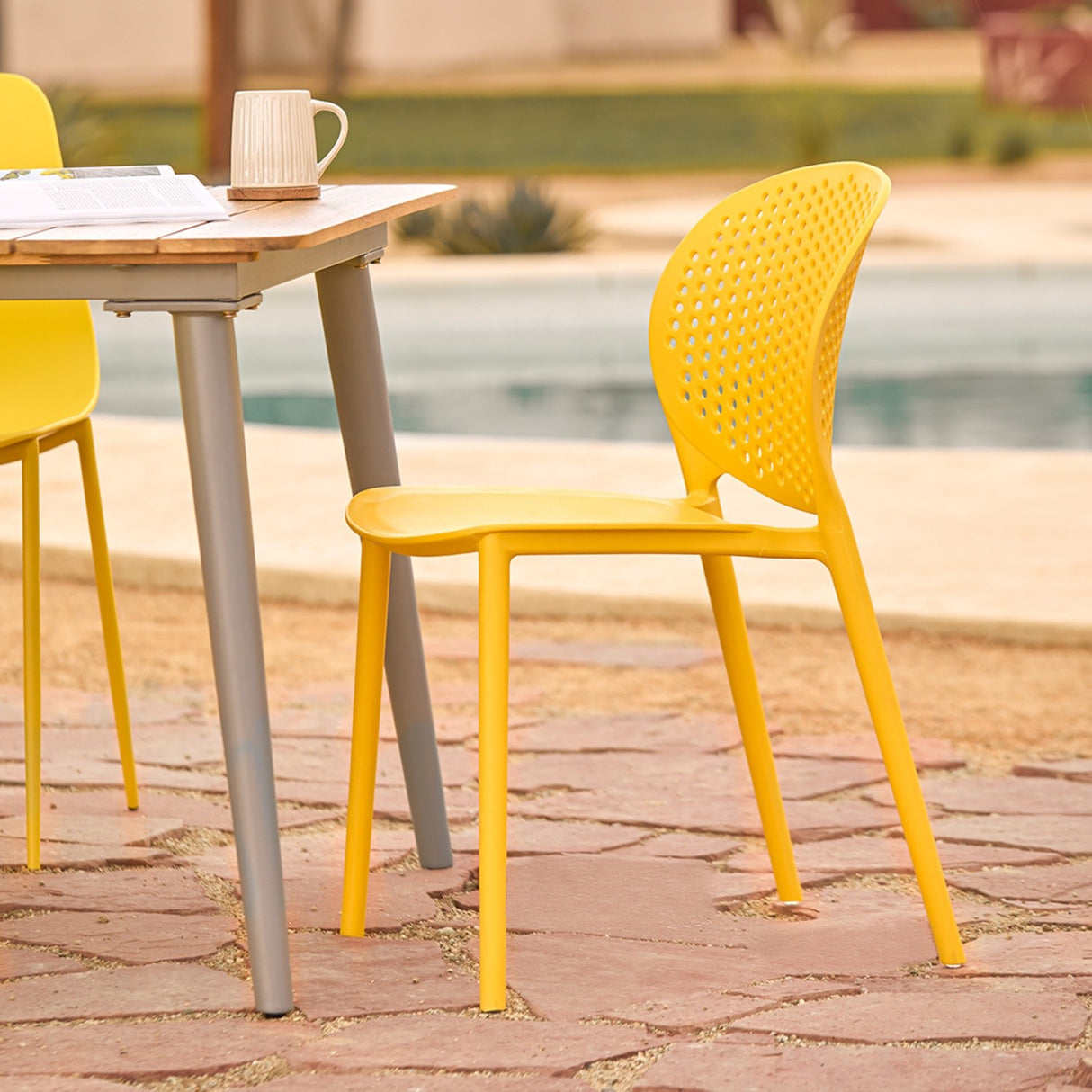 ARTICLE -Dot Outdoor Stackable Dining Chair - Sun Yellow