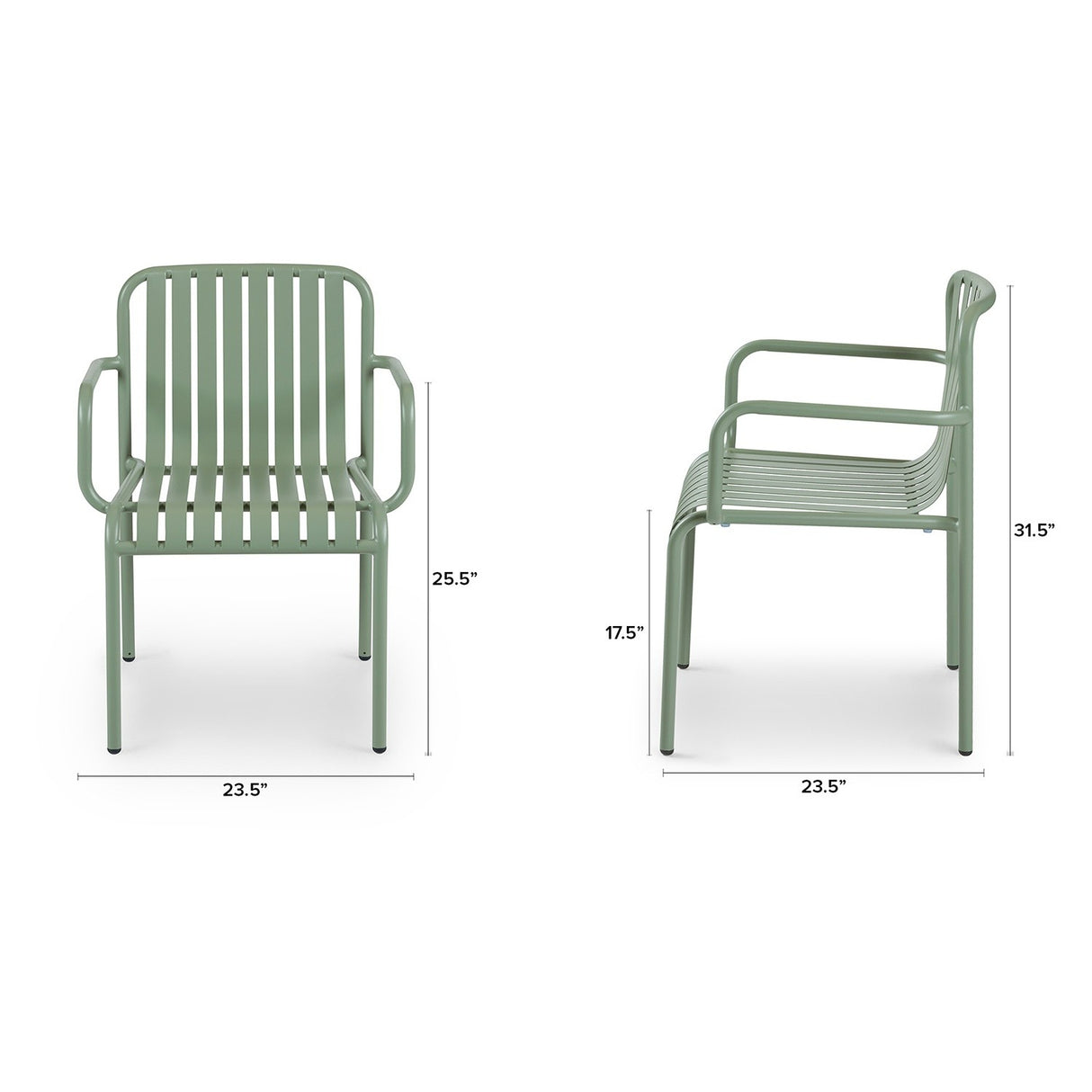 ARTICLE - Sarek Outdoor Stackable Dining Armchair - Khaki Green