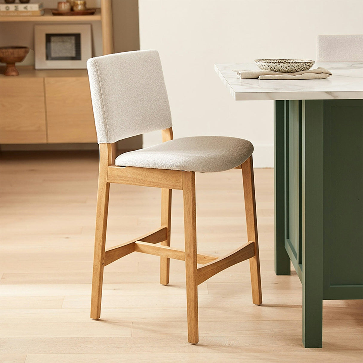 ARTICLE - Nosh Counter Stool - Oak and Ratine Ivory