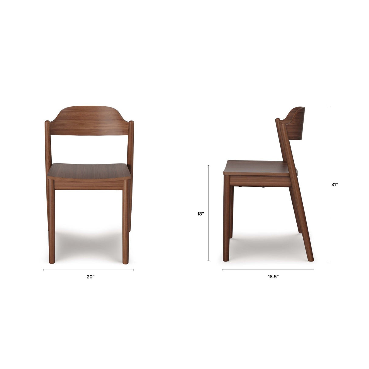 ARTICLE - Sylvo Stackable Dining Chair - Walnut