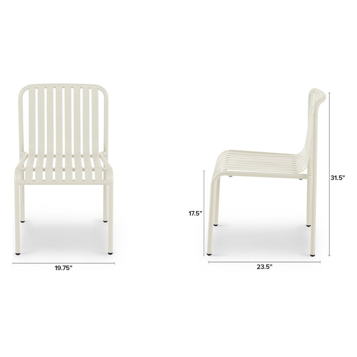 Steel Outdoor Stackable Dining Chair - Taupe - Pull Up A Couch
