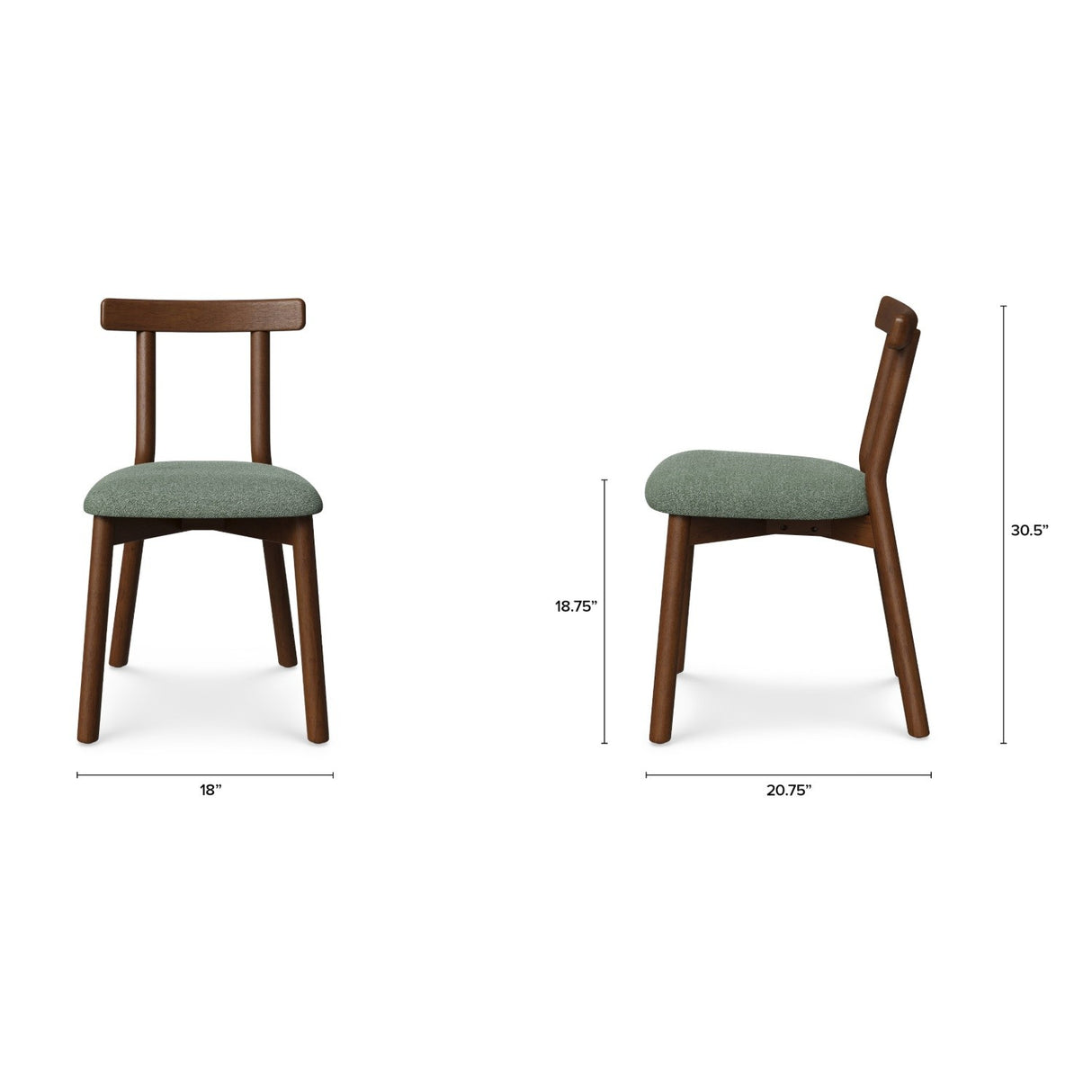 ARTICLE - Ulka Dining Chair - Walnut and Ratine Green