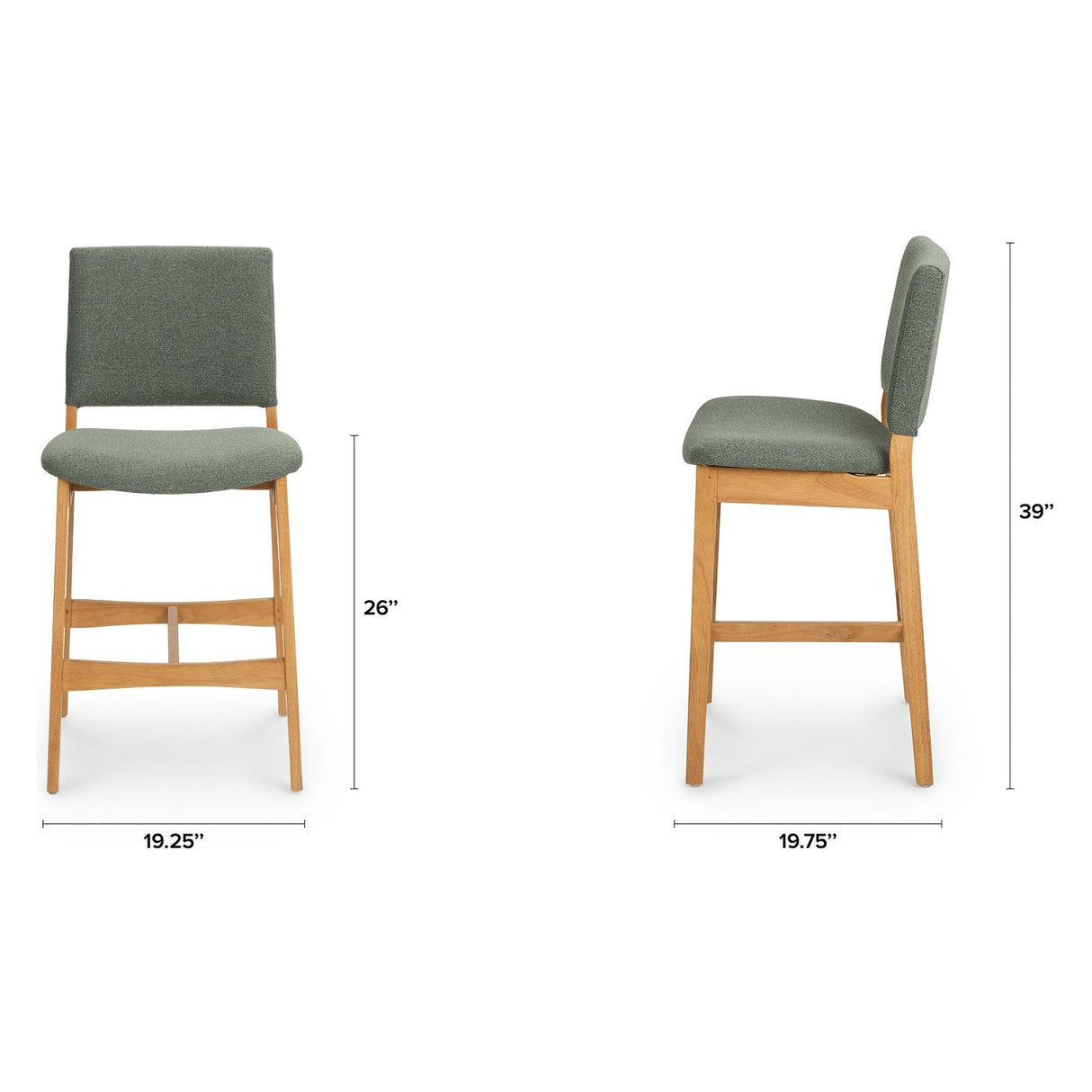 ARTICLE - Nosh Counter Stool - Oak and Ratine Green