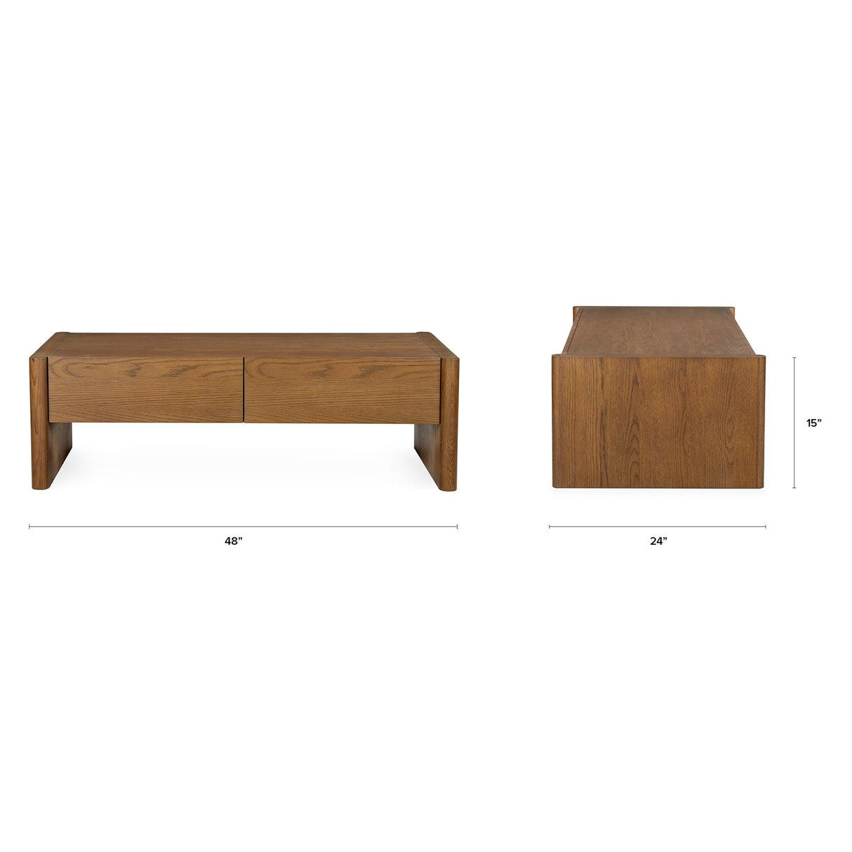 ARTICLE - Torme 48" Storage Coffee Table - Smoked Oak