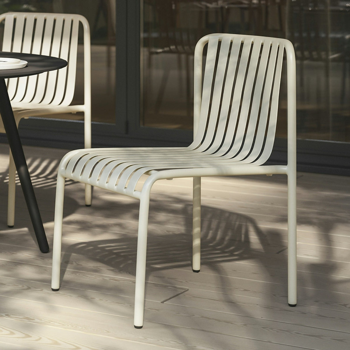 Steel Outdoor Stackable Dining Chair - Taupe - Pull Up A Couch
