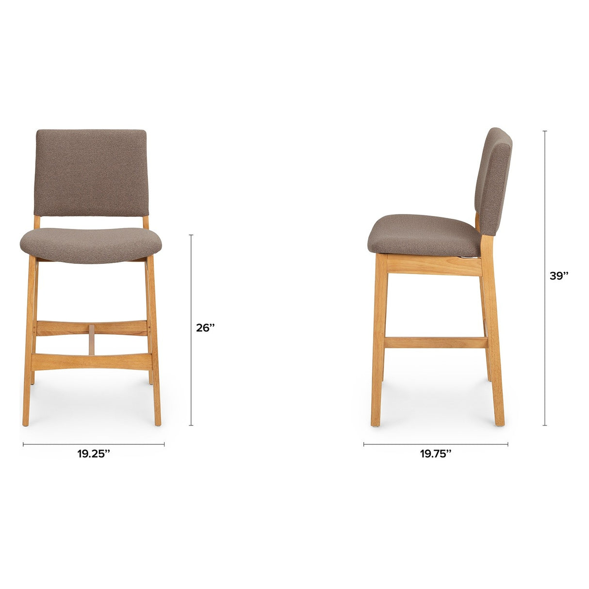 ARTICLE - Nosh Counter Stool - Oak and Ratine Brown