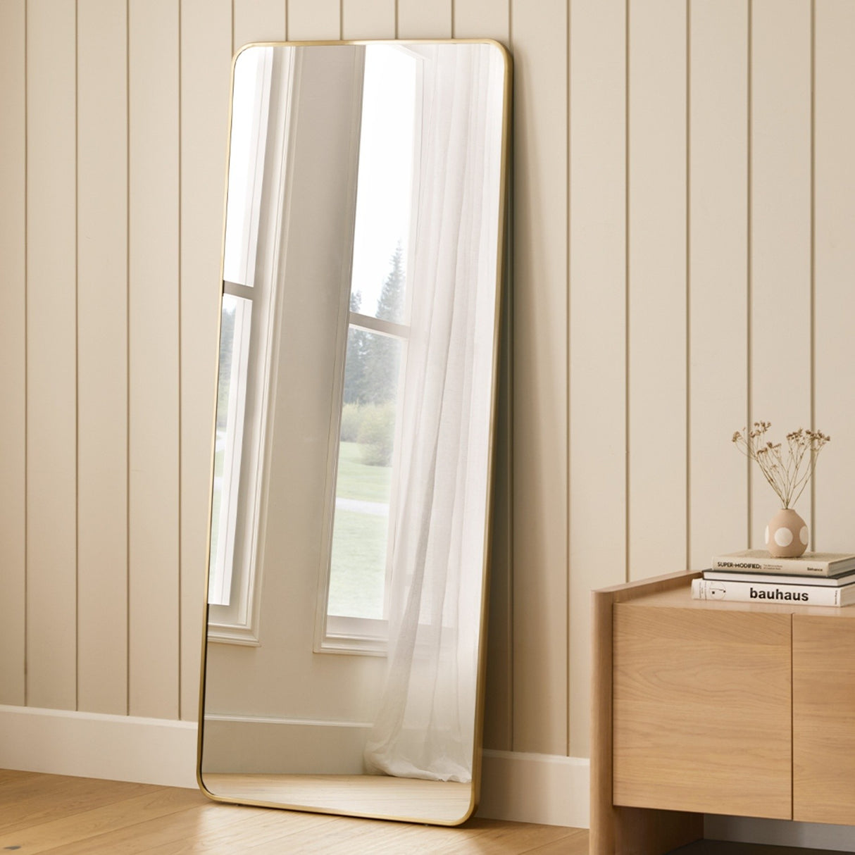 ARTICLE - Mansfield Floor Mirror - Brass
