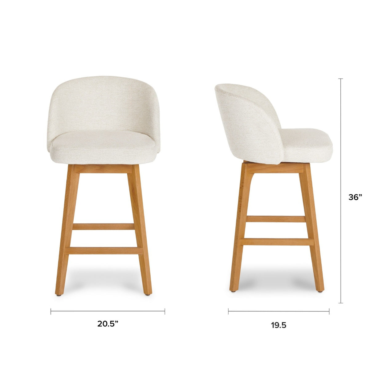 ARTICLE - Alta Swivel Counter Stool - Oak and Camellia Ivory