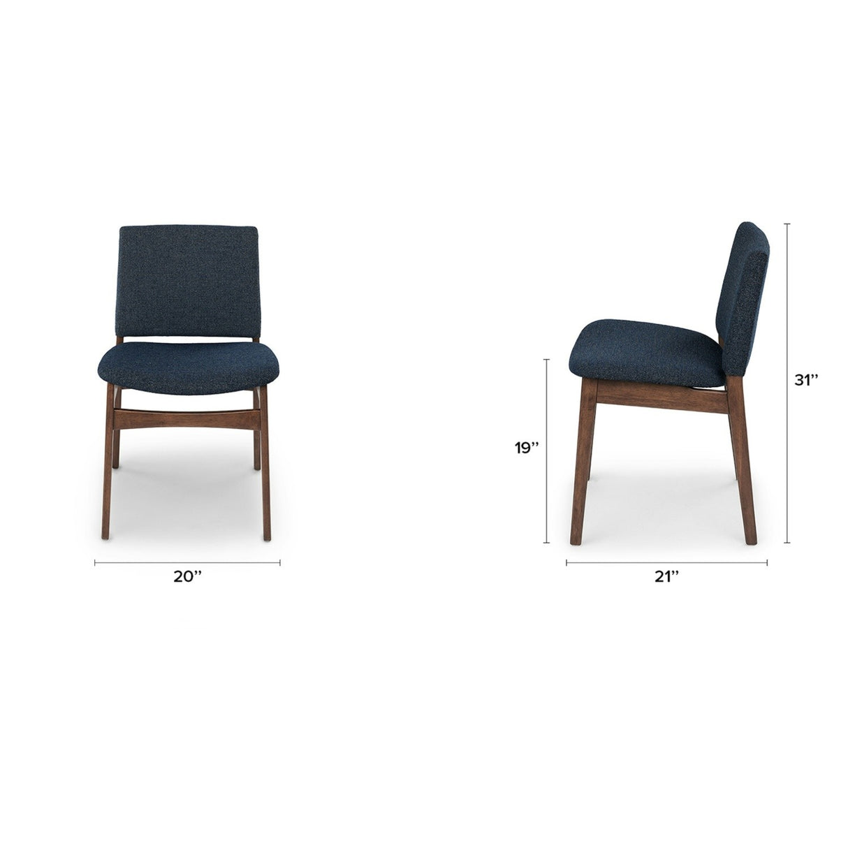 ARTICLE - Nosh Dining Chair - Walnut and Denim Blue