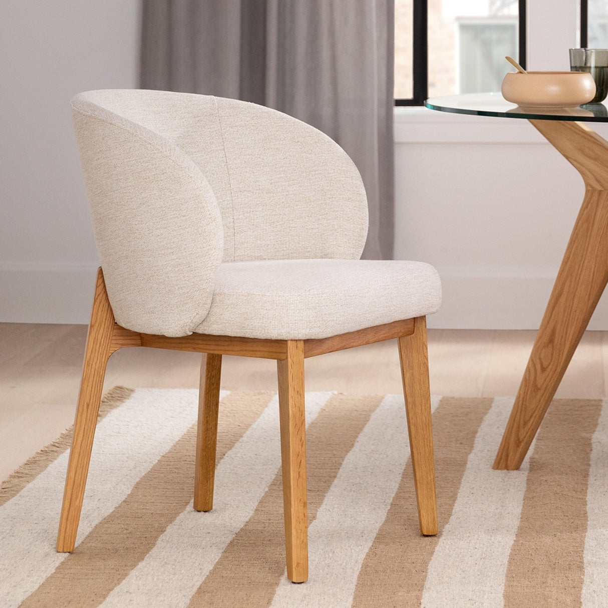 ARTICLE - Alta Dining Armchair - Oak and Camellia Ivory