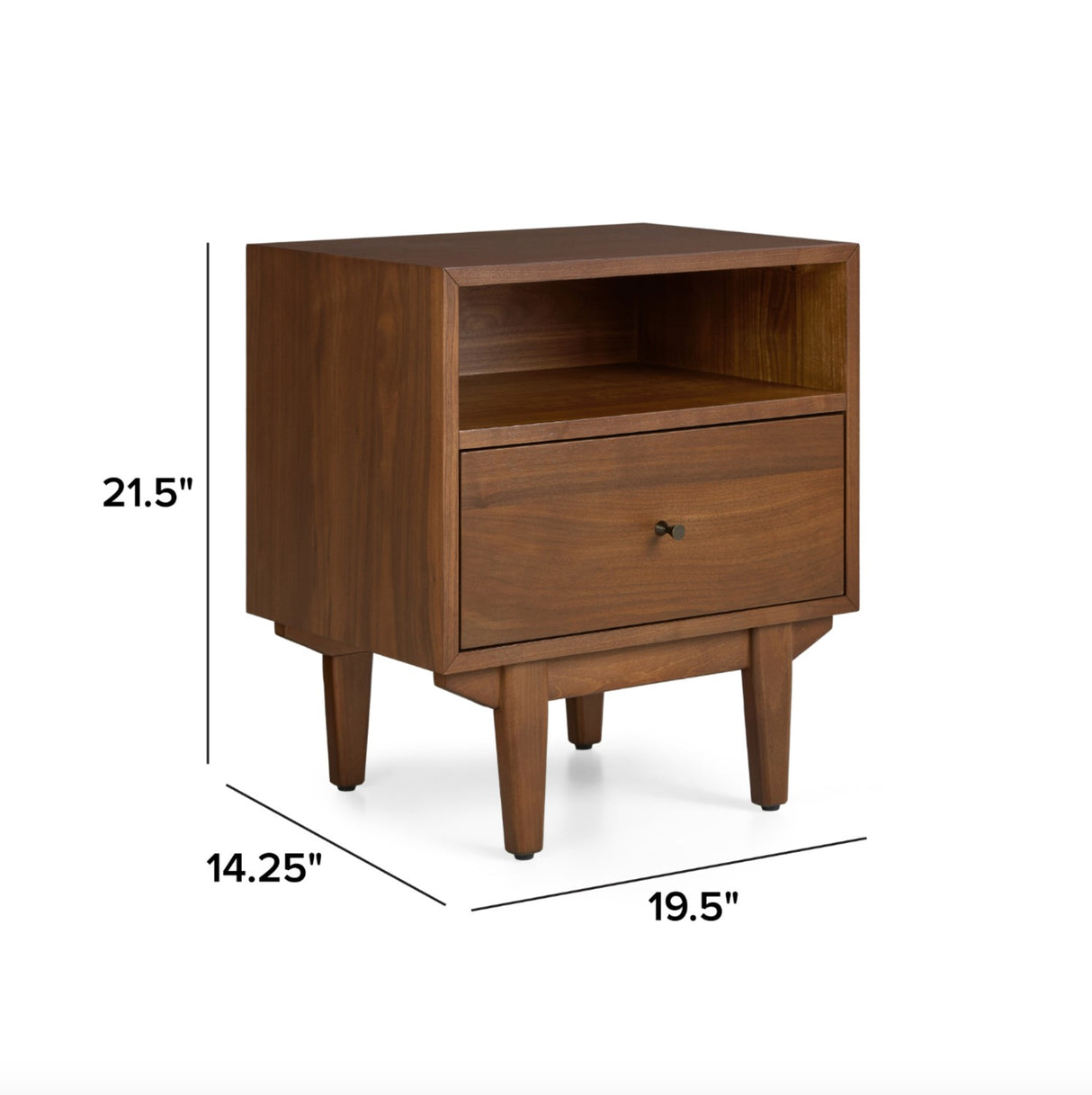 ARTICLE - Cooper 1-Drawer Nightstand (Walnut)