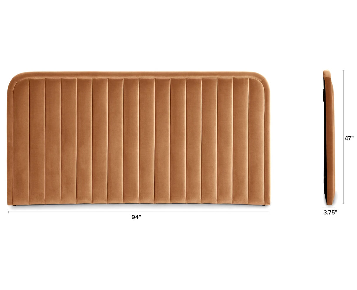 Rolph King Headboard (Plush Pacific Rust)