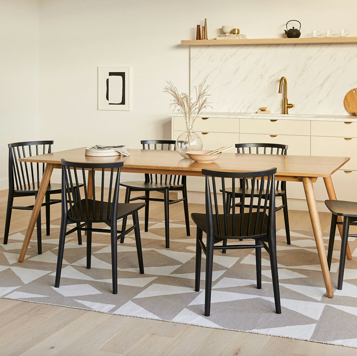 86.5" Dining Table w/Round Legs (Oak) - Pull Up A Couch