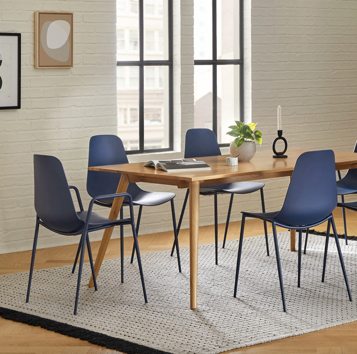 86.5" Dining Table w/Round Legs (Oak) - Pull Up A Couch