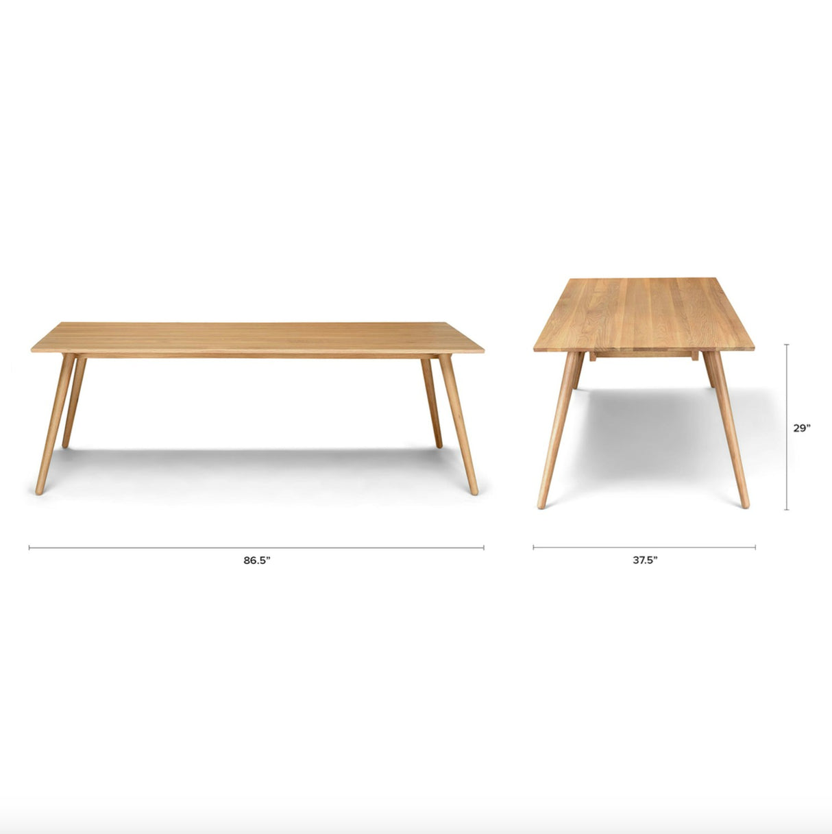 86.5" Dining Table w/Round Legs (Oak) - Pull Up A Couch