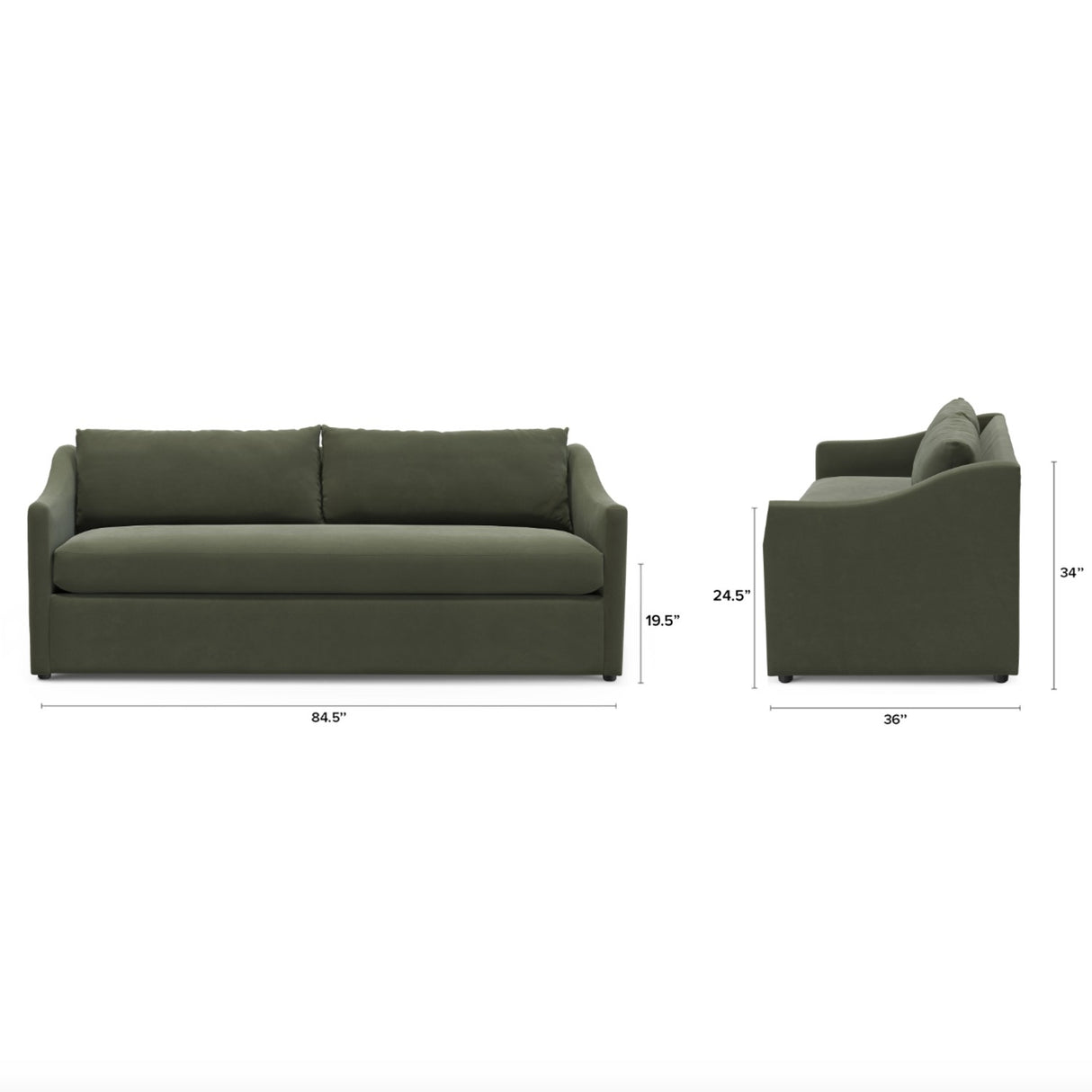 ARTICLE - Landry Velvet Sofa Bed (Hale Fir Green)