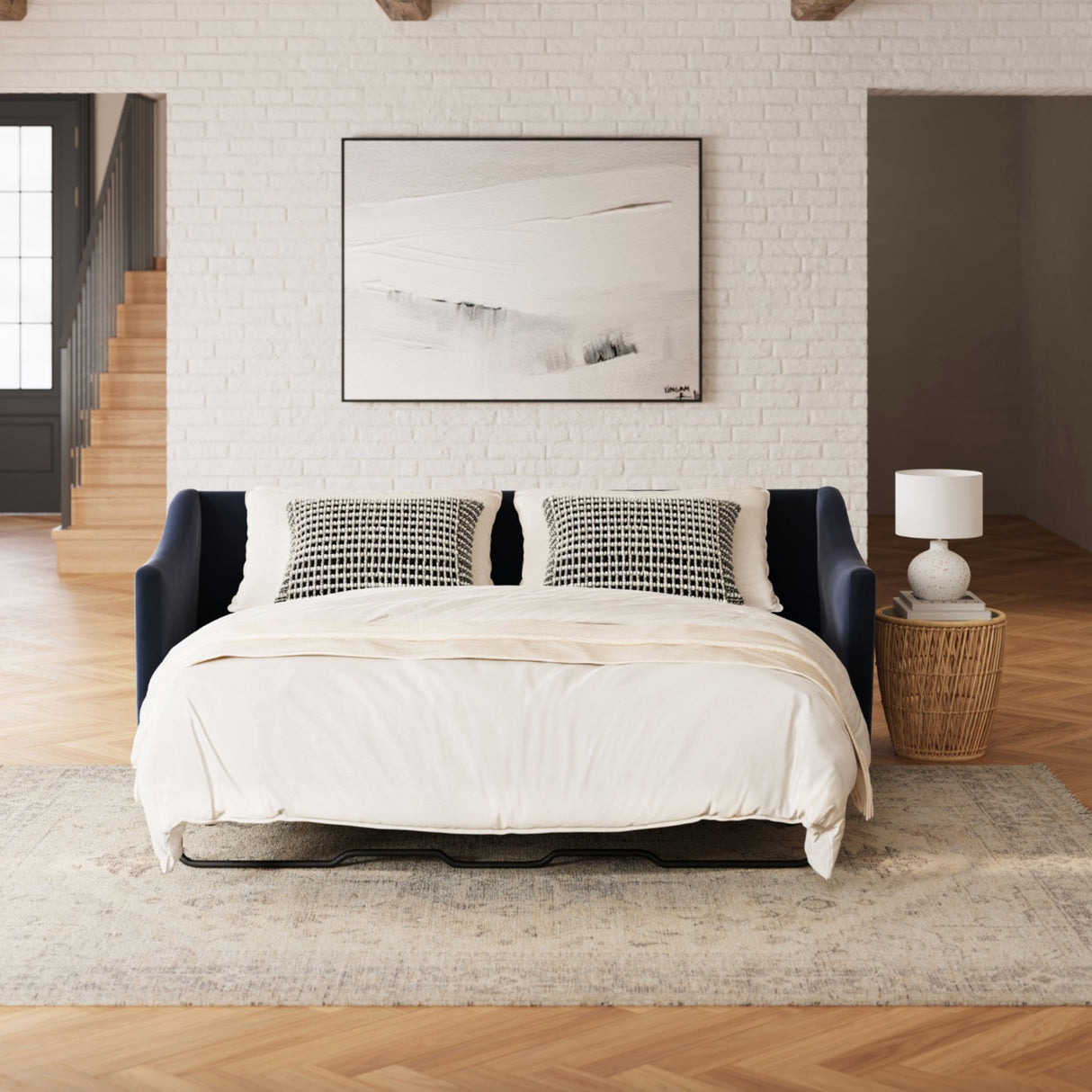 MCM 84.5” Sofa Sleeper Bed (Hale Ink Velvet) - Pull Up A Couch