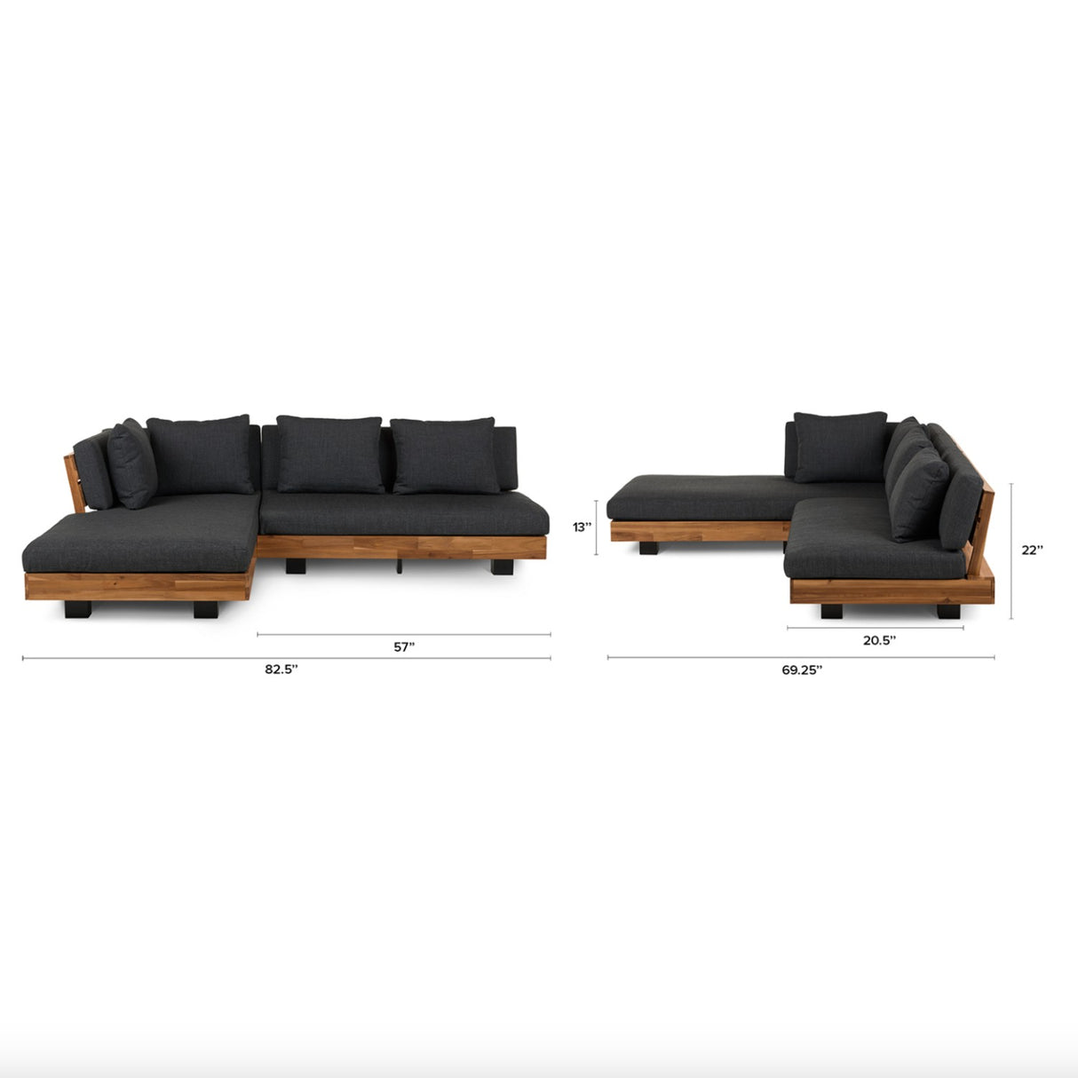 ARTICLE - Lubek Left Outdoor Sectional Set (w/ Table)