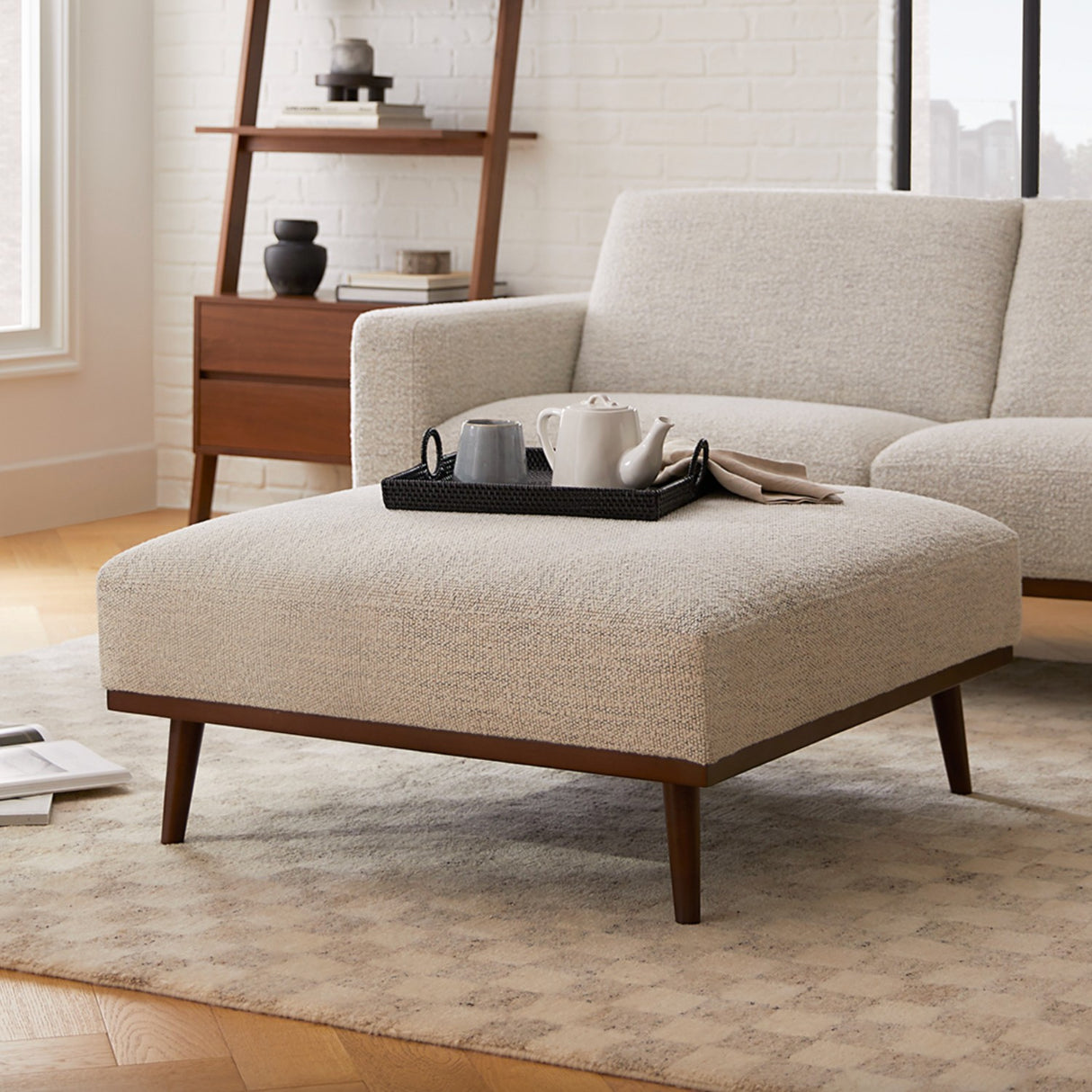 ARTICLE - Rhett Ottoman (Pepper Ivory)