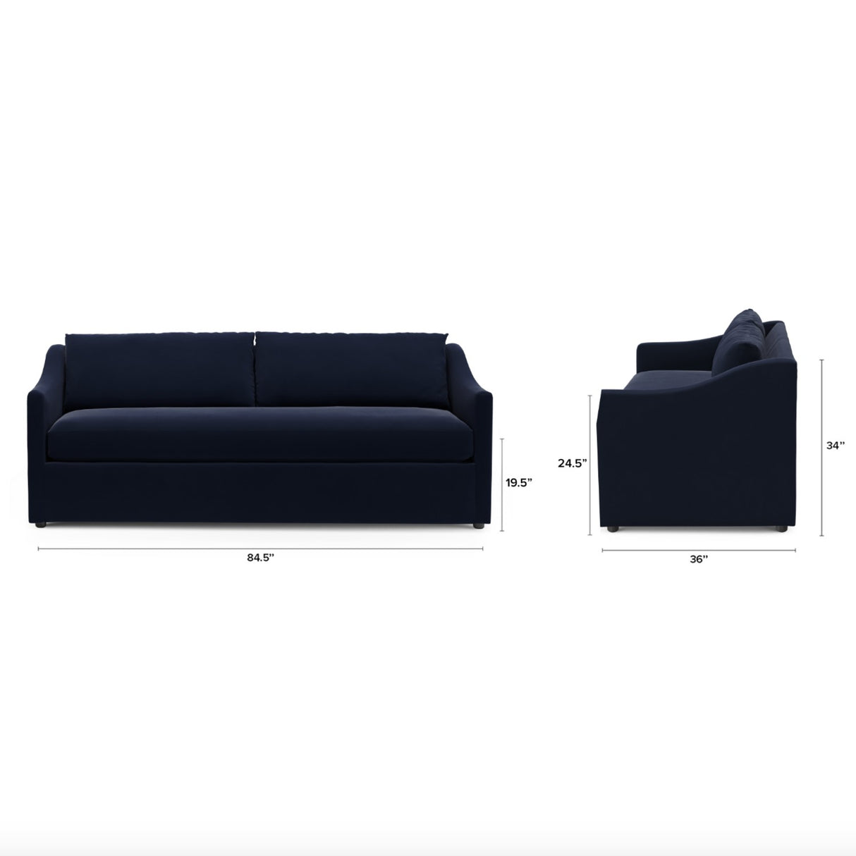 MCM 84.5” Sofa Sleeper Bed (Hale Ink Velvet) - Pull Up A Couch