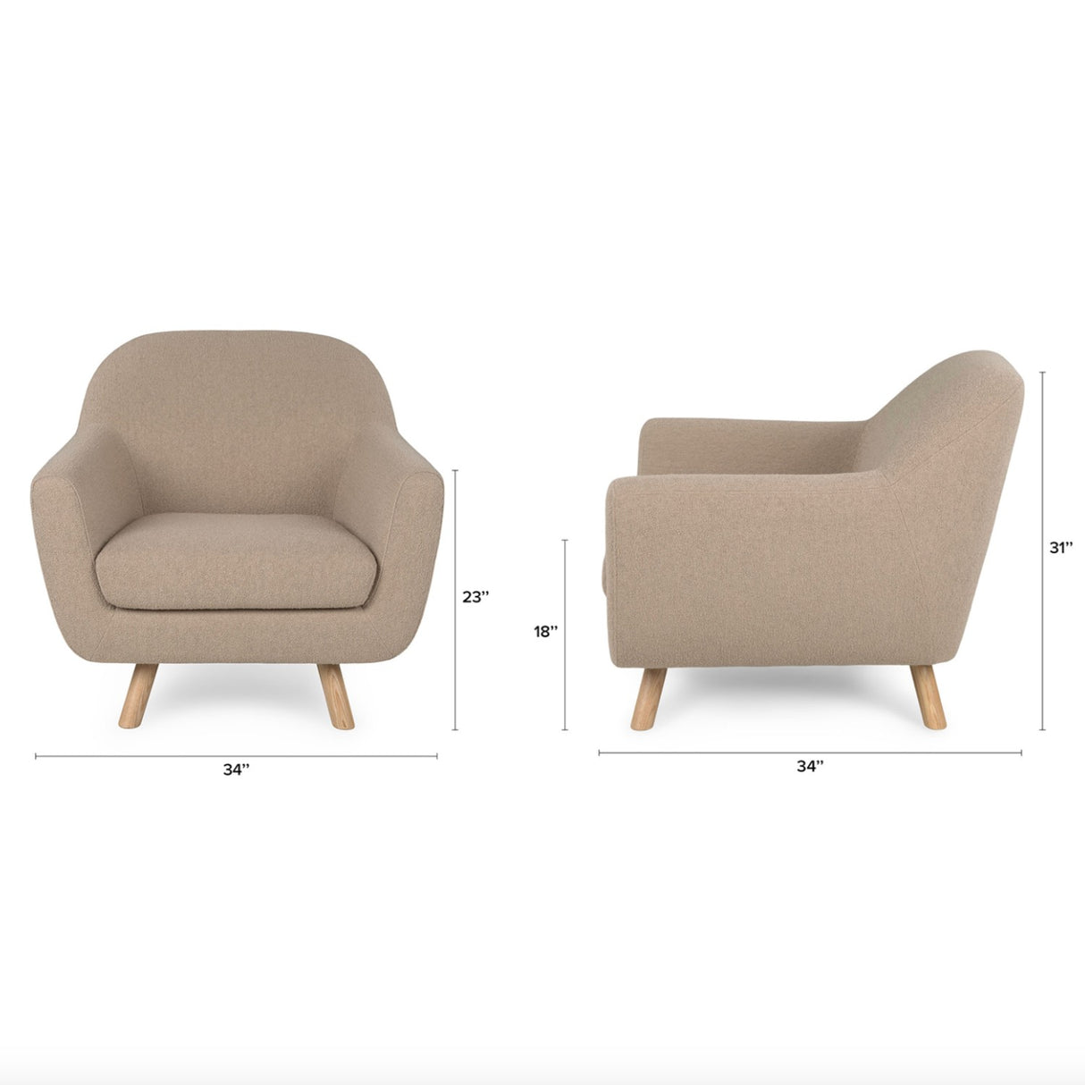 ARTICLE - Gabriola Lounge Chair (Sandstone Wool Bouclé)