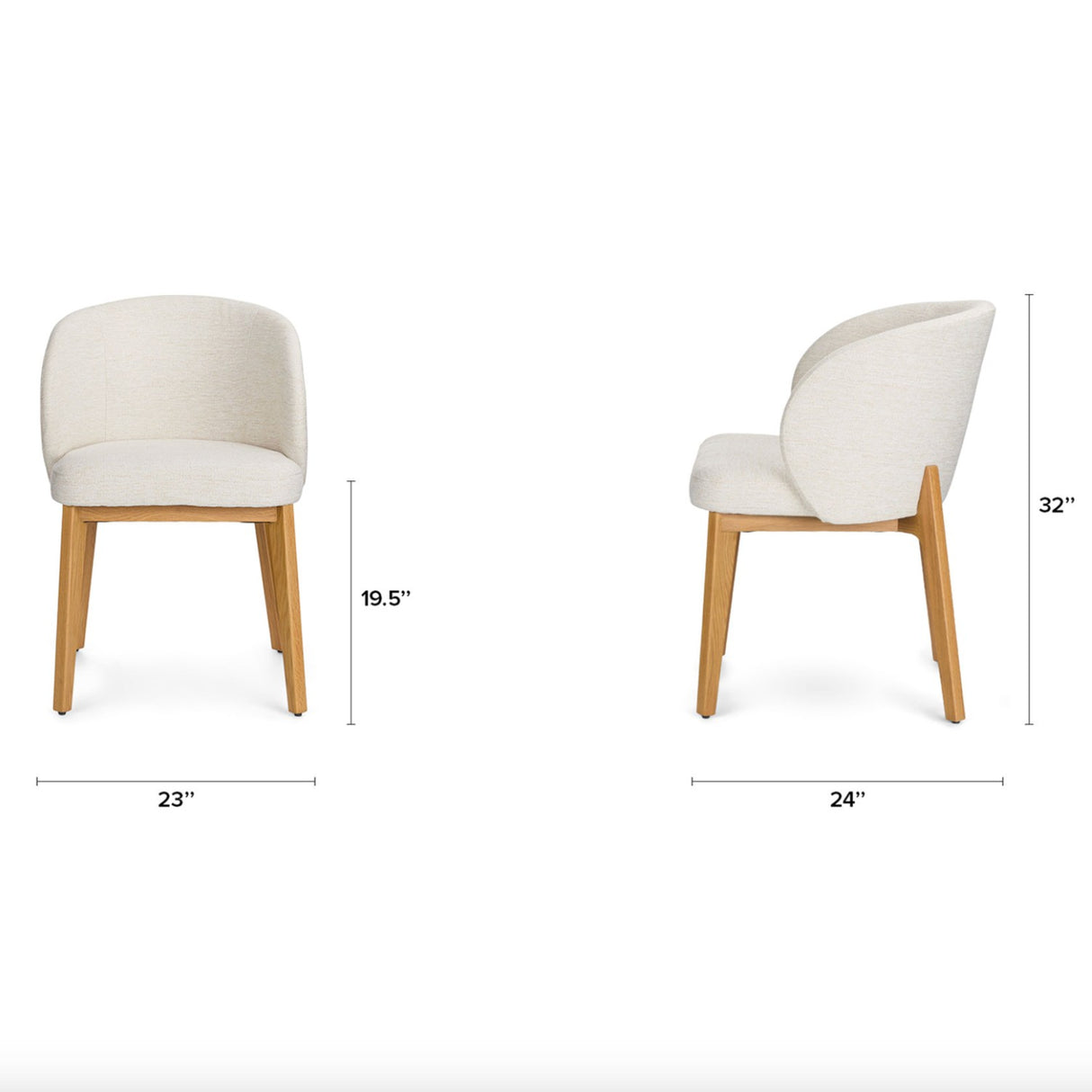 23" Dining Armchair (Camellia Ivory) - Pull Up A Couch