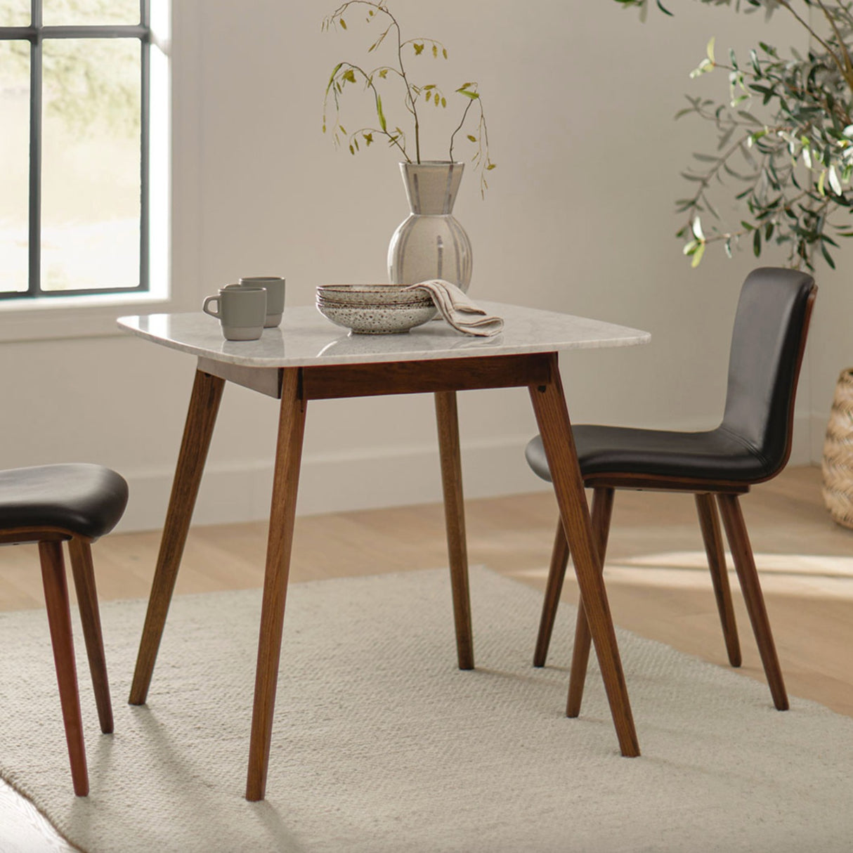 ARTICLE - Vena Cafe Table (Marble/Walnut)