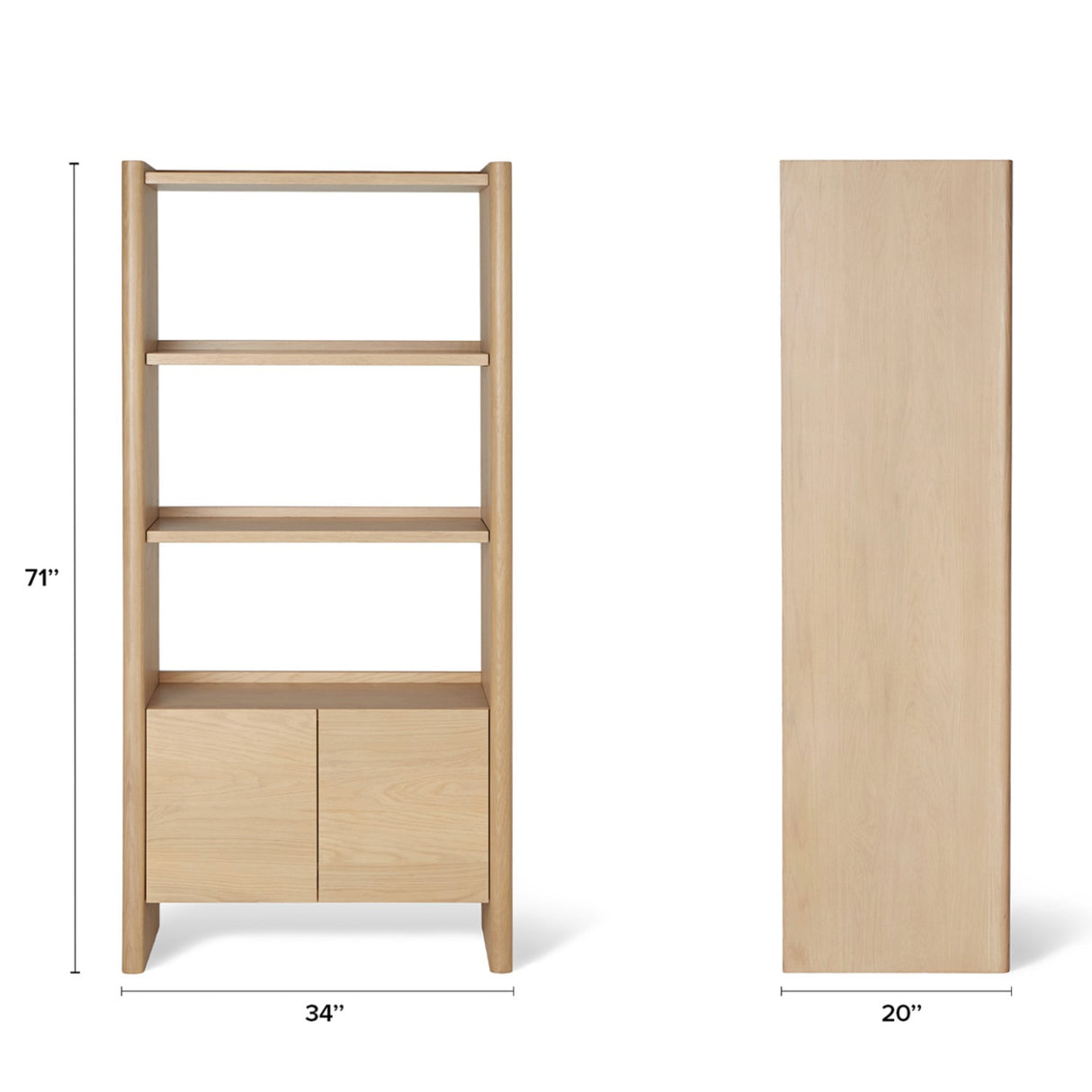ARTICLE - Torme Tall Storage Bookcase (White Oak)